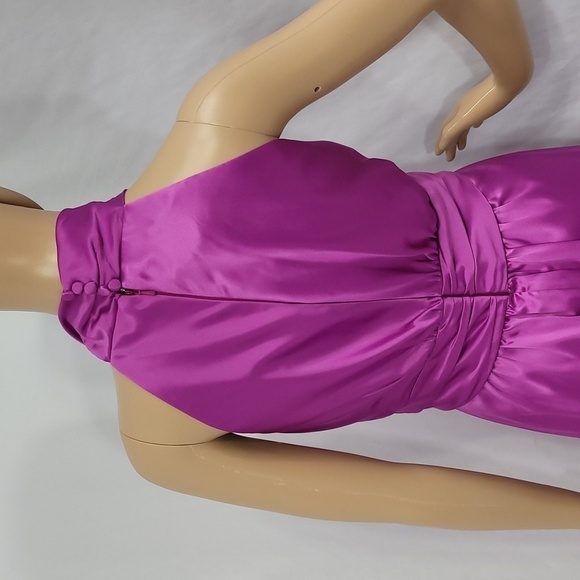 Amsale Cerise color Charmeuse Gown - Picture 17 of 17